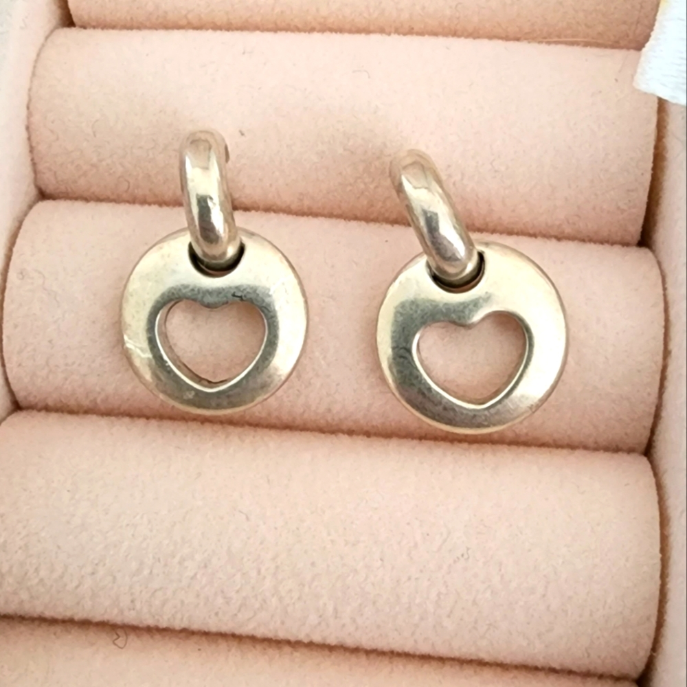 Authentic Tiffany's Heart Earrings Y2K Vintage